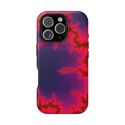 Neon Fractal Lightning Phone Case – MagSafe Compatible for iPhone & Samsung Galaxy
