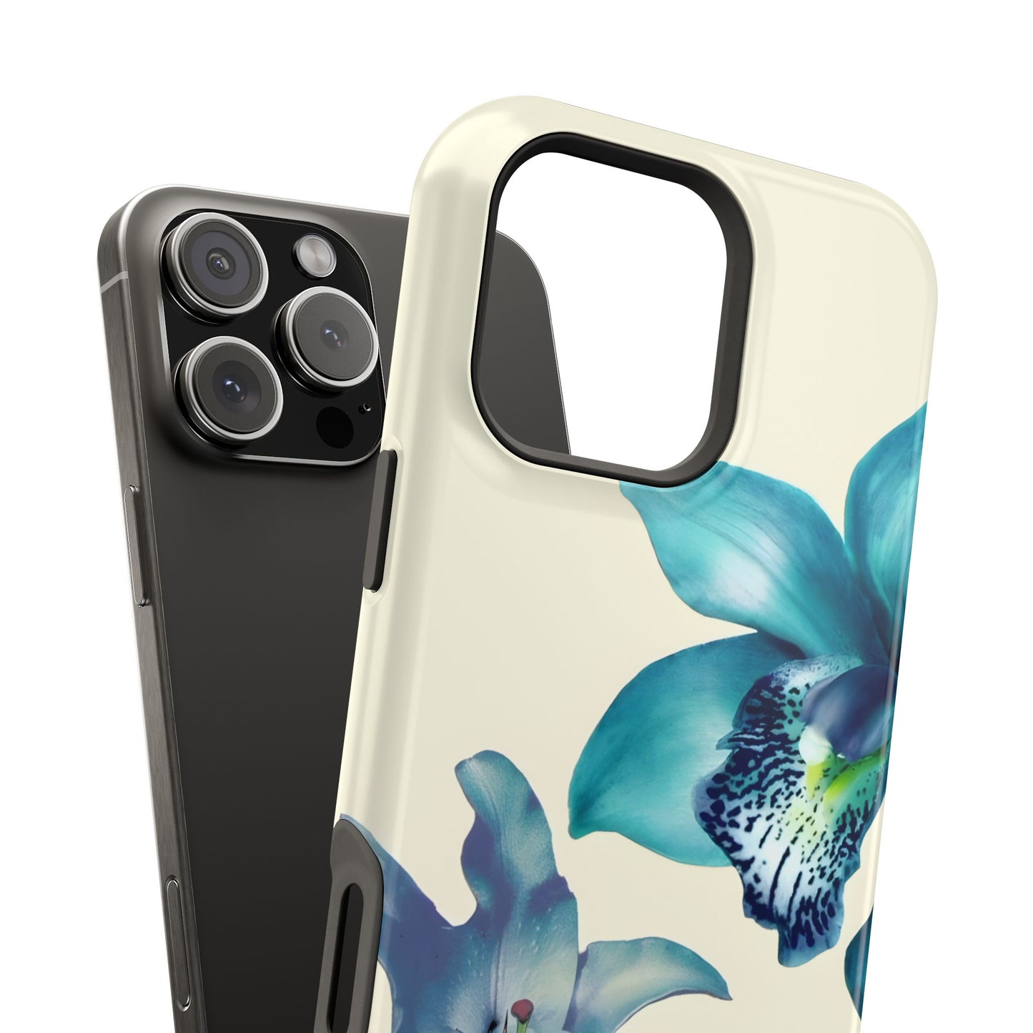 Blue Orchid Floral Phone Case – MagSafe Compatible for iPhone & Samsung Galaxy
