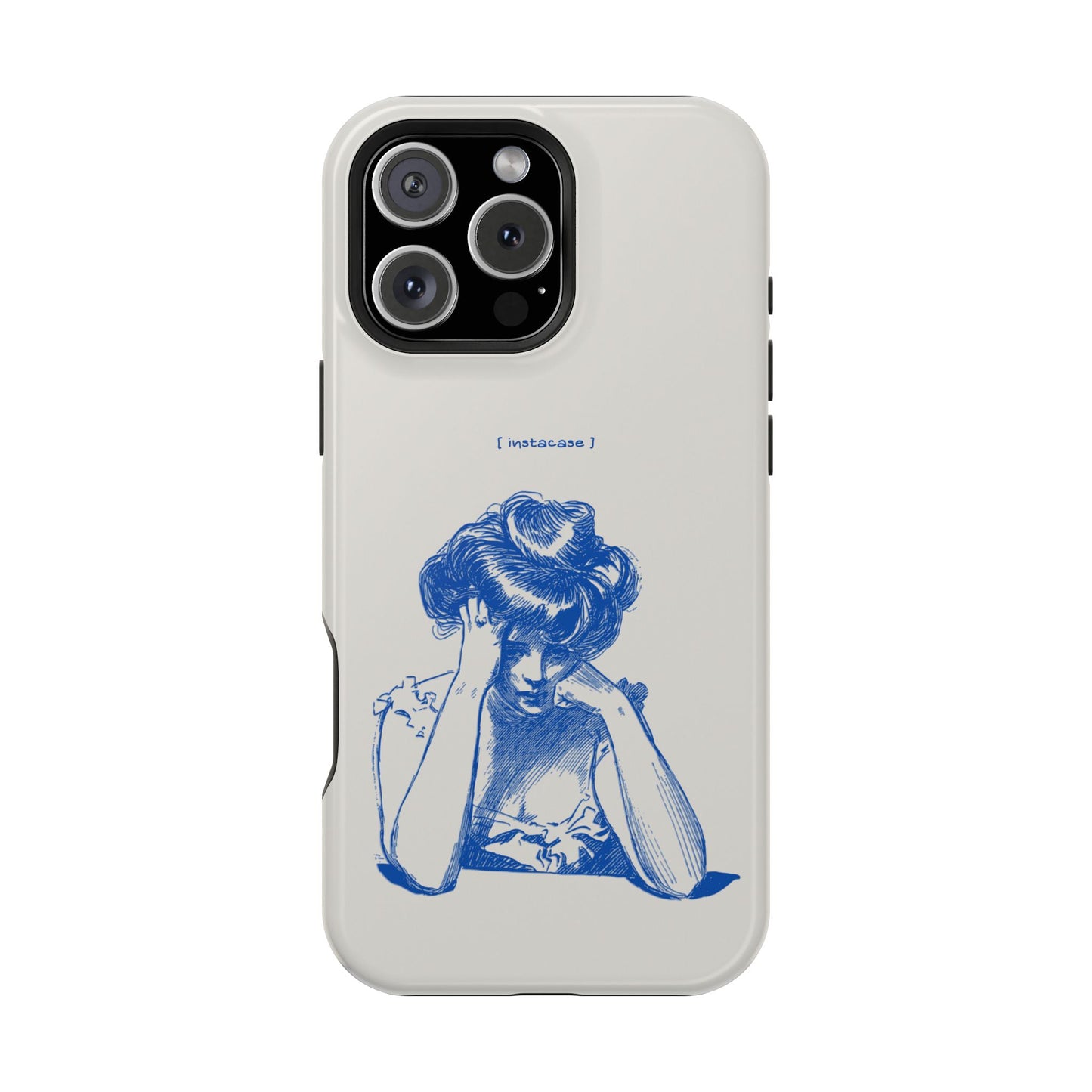 Melancholy Muse Line Art Phone Case – MagSafe Compatible for iPhone & Samsung Galaxy