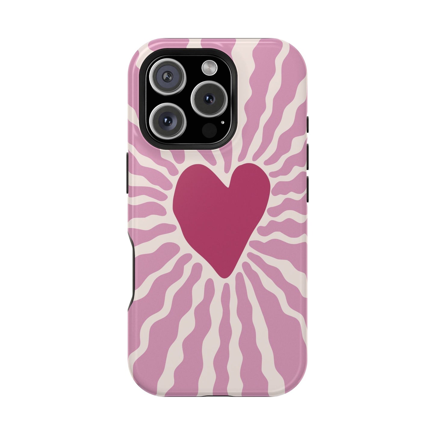 Retro Radiant Heart Phone Case – MagSafe Compatible for iPhone & Samsung Galaxy
