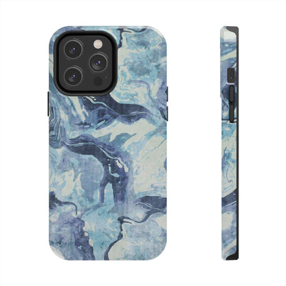 Blue Marble Abstract iPhone Case –  iPhone 16-11 All Sizes - MagSafe Compatible