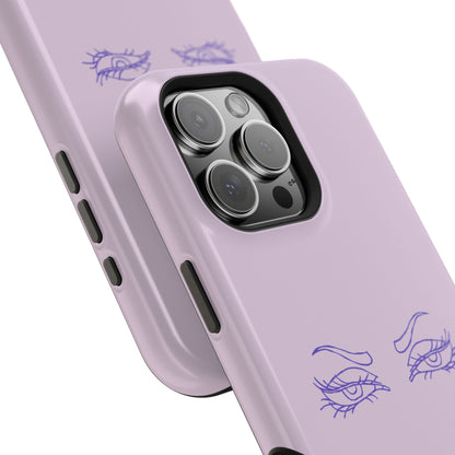 Sassy Line Art Eyes Phone Case – MagSafe Compatible for iPhone & Samsung Galaxy