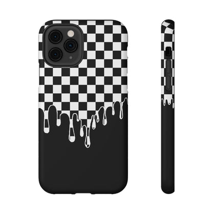 Dripping Checkerboard Phone Case – MagSafe Compatible for iPhone & Samsung Galaxy