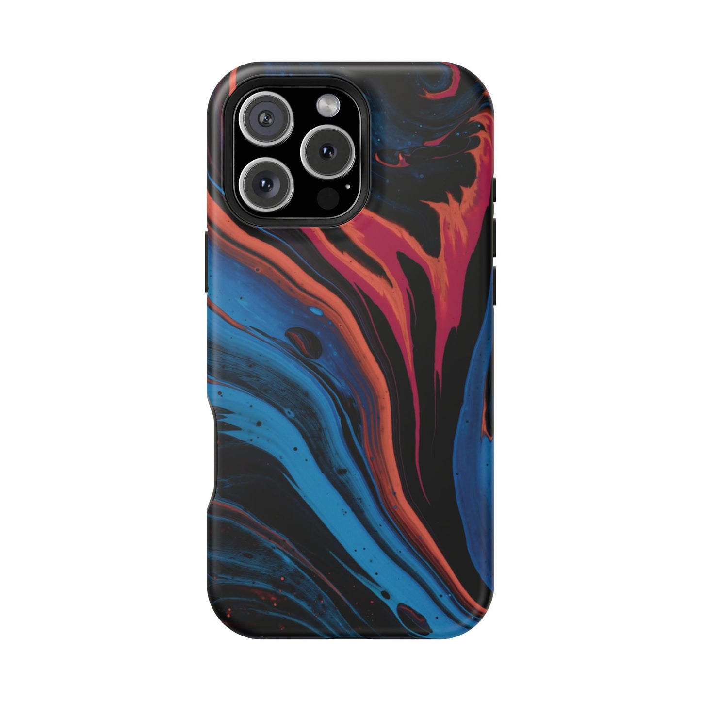 Crimson & Cobalt Fusion Marble Phone Case – MagSafe Compatible for iPhone & Samsung Galaxy