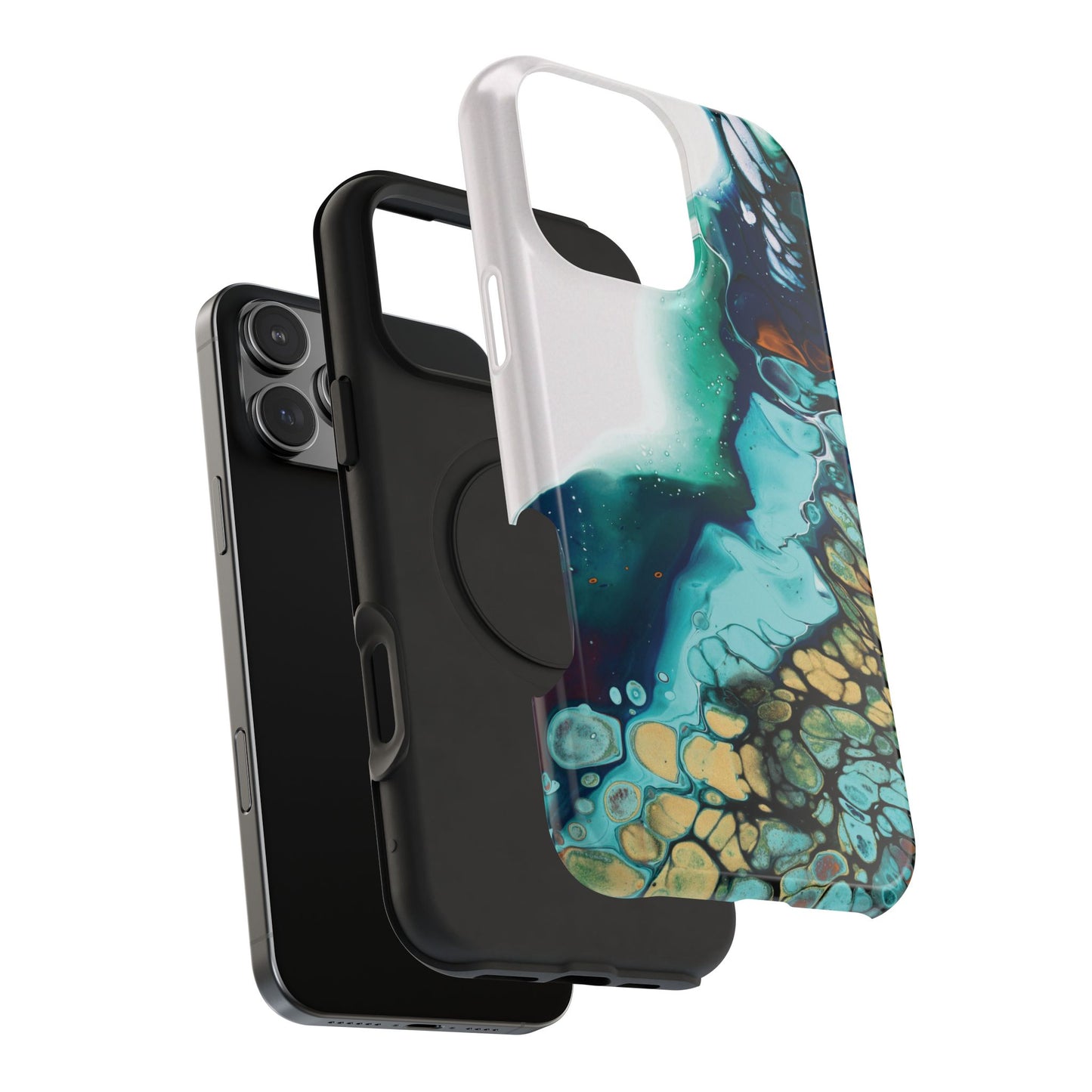 Ocean Reef Abstract Flow Phone Case – MagSafe Compatible for iPhone & Samsung Galaxy