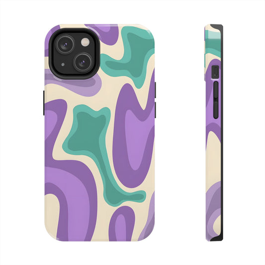 Purple And Turquoise Tough iPhone Case - iPhone 15-11 All Sizes