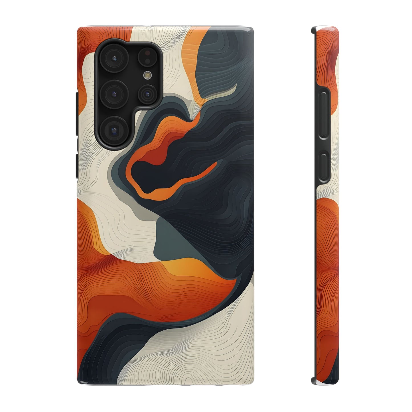 Topographical Abstract Wave Phone Case – MagSafe Compatible for iPhone & Samsung Galaxy