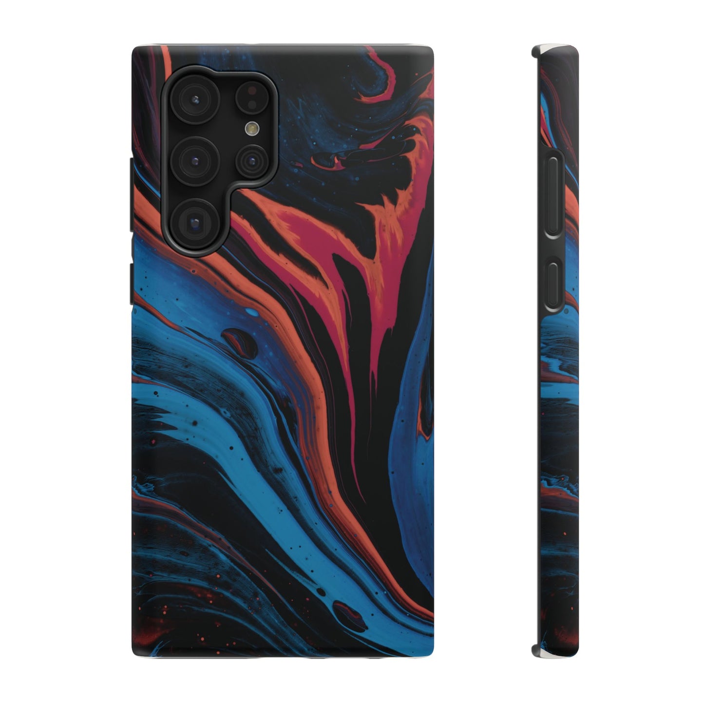 Crimson & Cobalt Fusion Marble Phone Case – MagSafe Compatible for iPhone & Samsung Galaxy