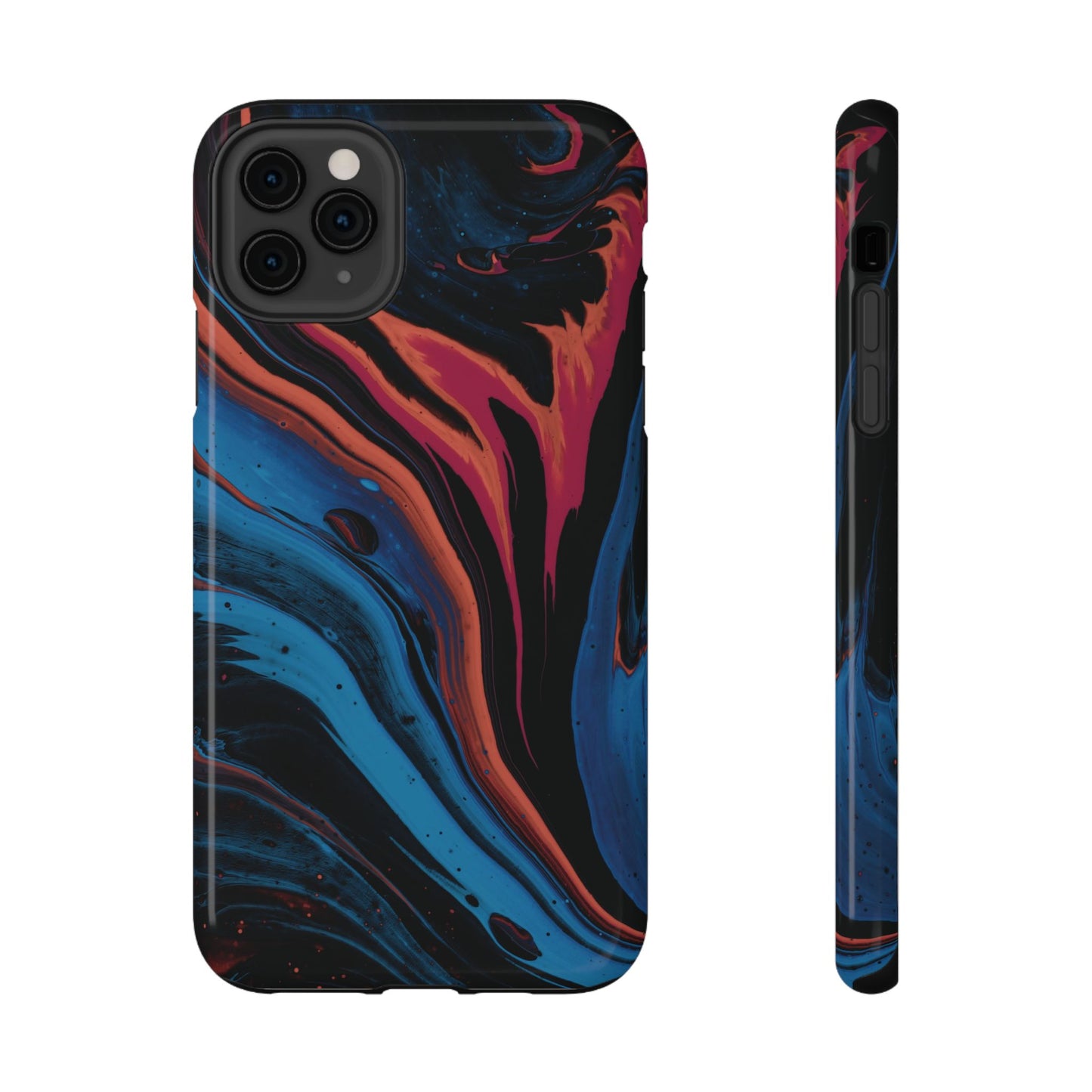 Crimson & Cobalt Fusion Marble Phone Case – MagSafe Compatible for iPhone & Samsung Galaxy