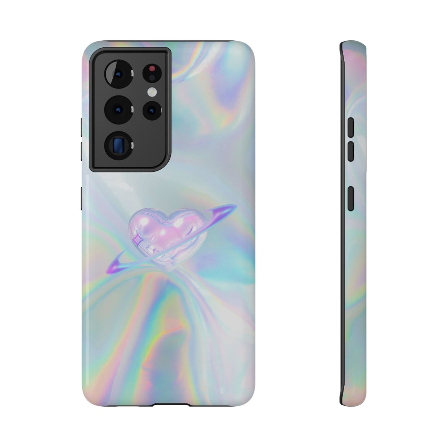 Holographic Heart Galaxy Phone Case – MagSafe Compatible for iPhone & Samsung Galaxy