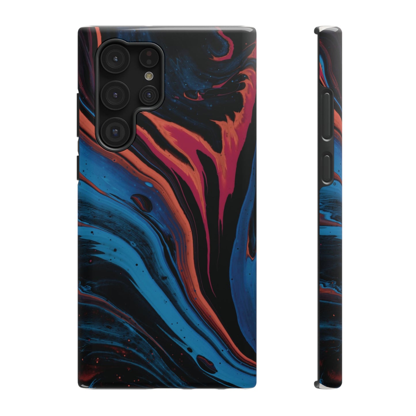 Crimson & Cobalt Fusion Marble Phone Case – MagSafe Compatible for iPhone & Samsung Galaxy
