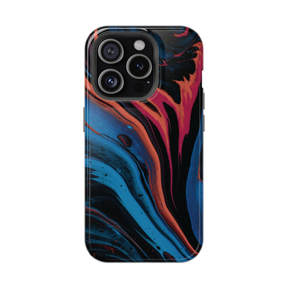 Crimson & Cobalt Fusion Marble Phone Case – MagSafe Compatible for iPhone & Samsung Galaxy