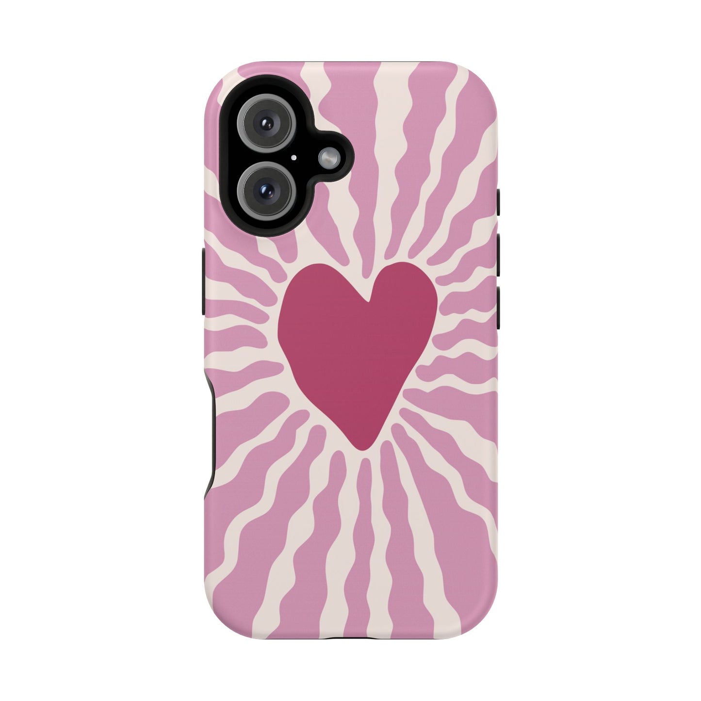 Retro Radiant Heart Phone Case – MagSafe Compatible for iPhone & Samsung Galaxy