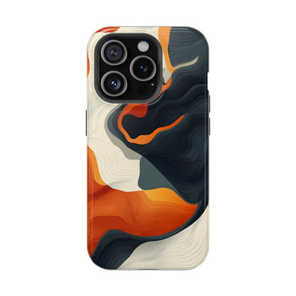 Topographical Abstract Wave Phone Case – MagSafe Compatible for iPhone & Samsung Galaxy