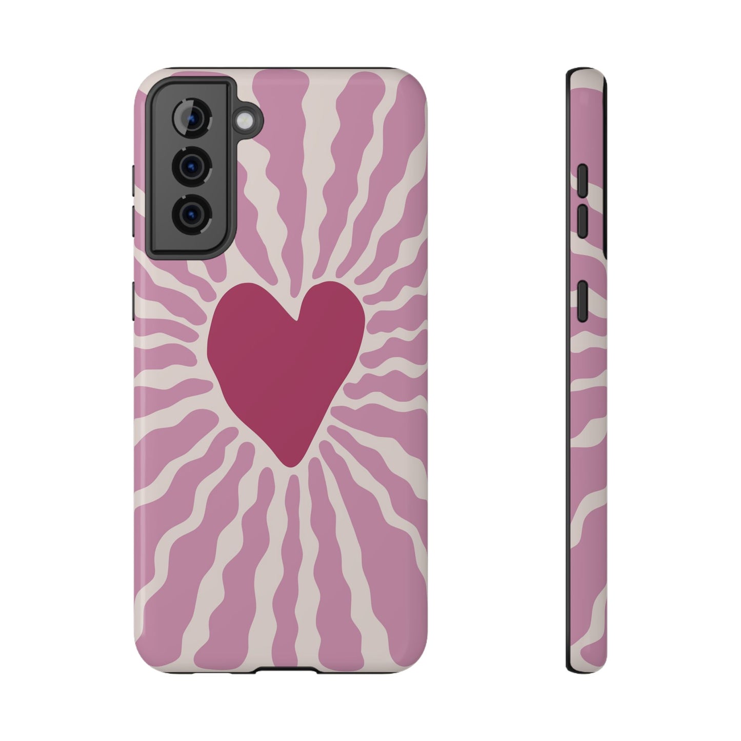 Retro Radiant Heart Phone Case – MagSafe Compatible for iPhone & Samsung Galaxy