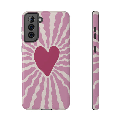 Retro Radiant Heart Phone Case – MagSafe Compatible for iPhone & Samsung Galaxy
