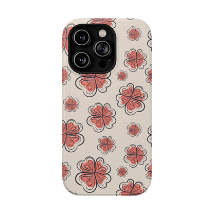 Whimsical Clover Bloom Phone Case – MagSafe Compatible for iPhone & Samsung Galaxy