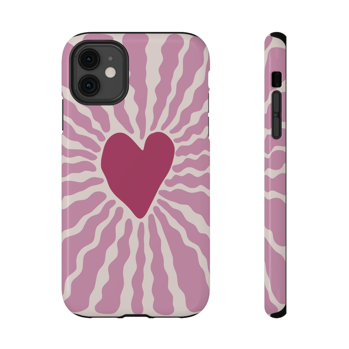Retro Radiant Heart Phone Case – MagSafe Compatible for iPhone & Samsung Galaxy