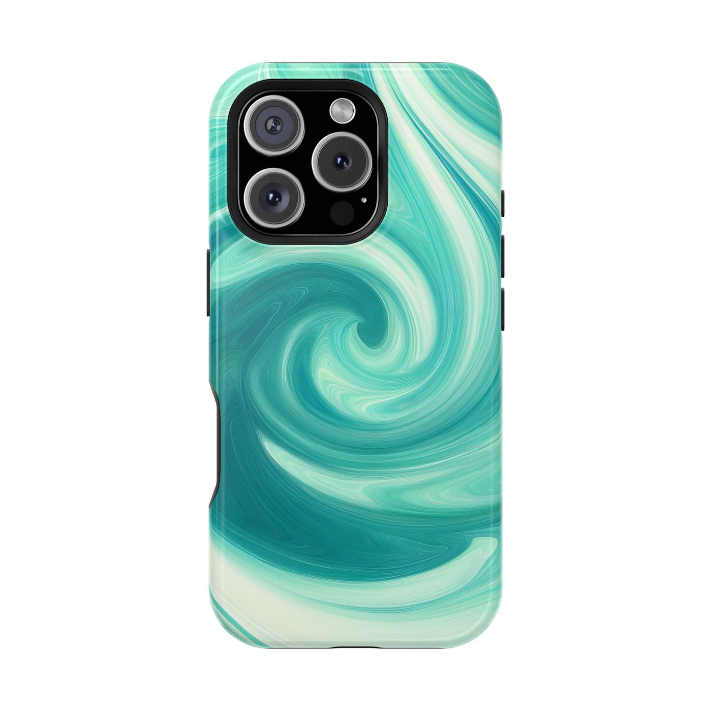 Turquoise Swirl Abstract Phone Case – MagSafe Compatible for iPhone & Samsung Galaxy