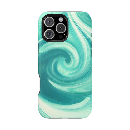 Turquoise Swirl Abstract Phone Case – MagSafe Compatible for iPhone & Samsung Galaxy