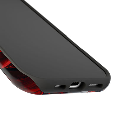 Crimson Chaos Abstract Swirl Phone Case – MagSafe Compatible for iPhone & Samsung Galaxy