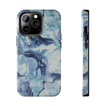 Blue Marble Abstract iPhone Case –  iPhone 16-11 All Sizes - MagSafe Compatible