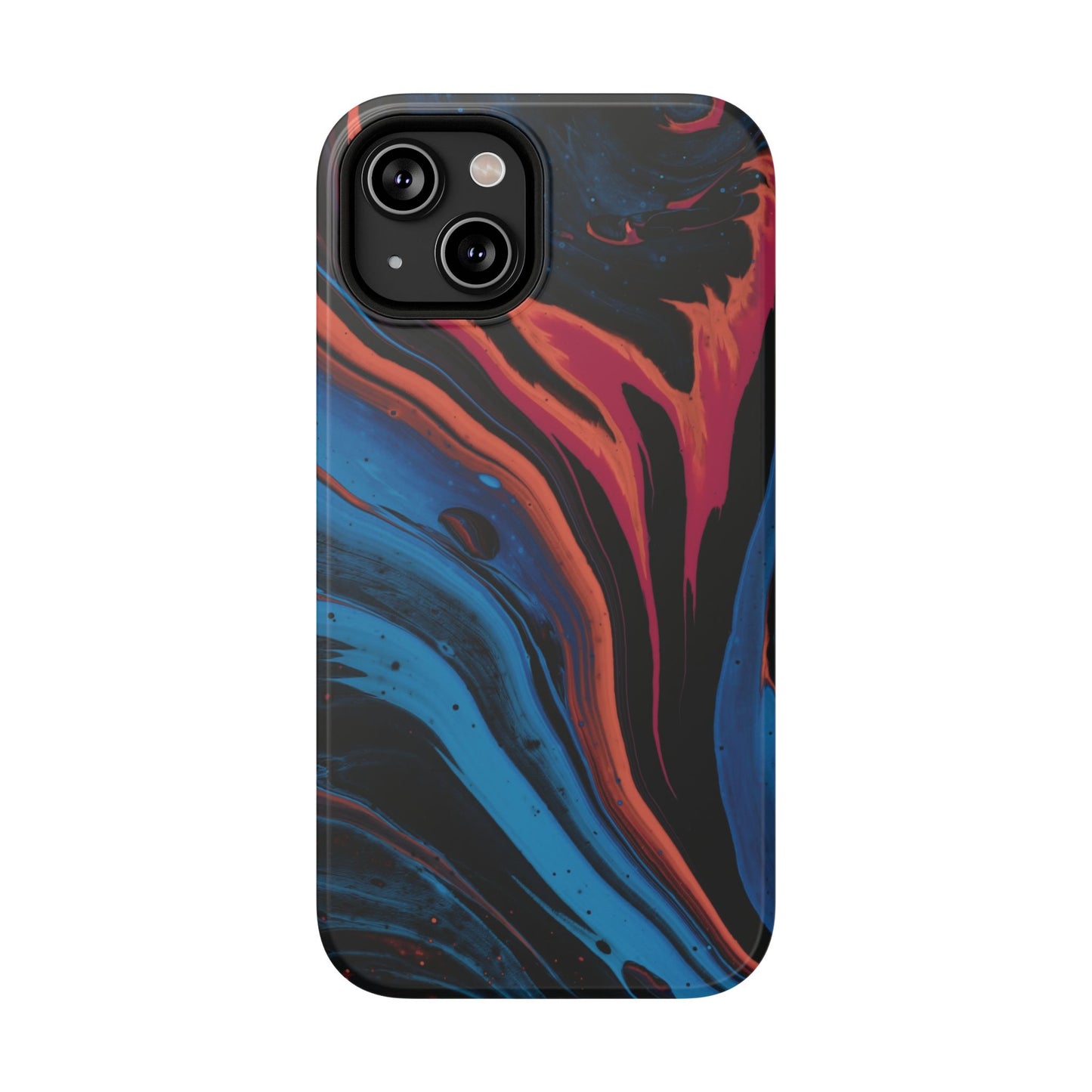 Crimson & Cobalt Fusion Marble Phone Case – MagSafe Compatible for iPhone & Samsung Galaxy