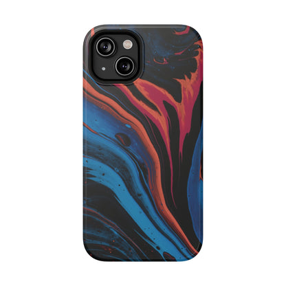 Crimson & Cobalt Fusion Marble Phone Case – MagSafe Compatible for iPhone & Samsung Galaxy