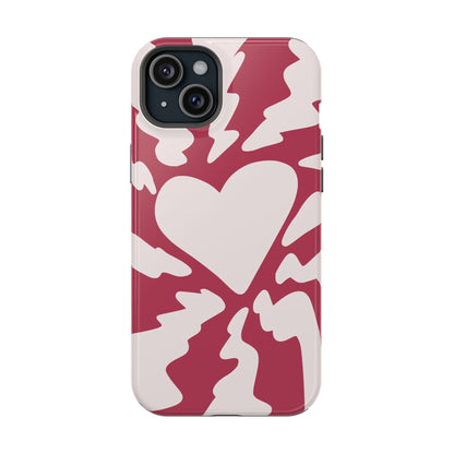 Bold Heartburst Abstract Phone Case – MagSafe Compatible for iPhone & Samsung Galaxy