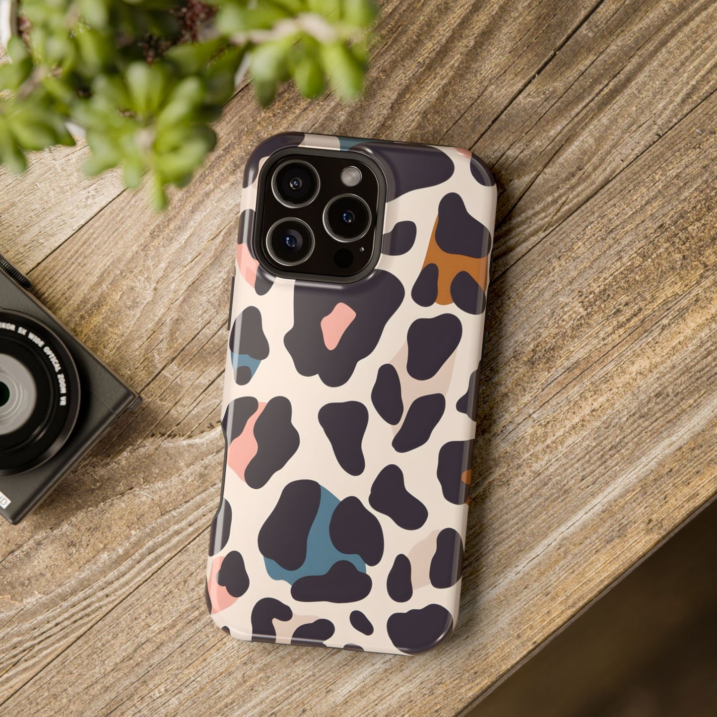 Modern Pastel Leopard Print Phone Case – MagSafe Compatible for iPhone & Samsung Galaxy