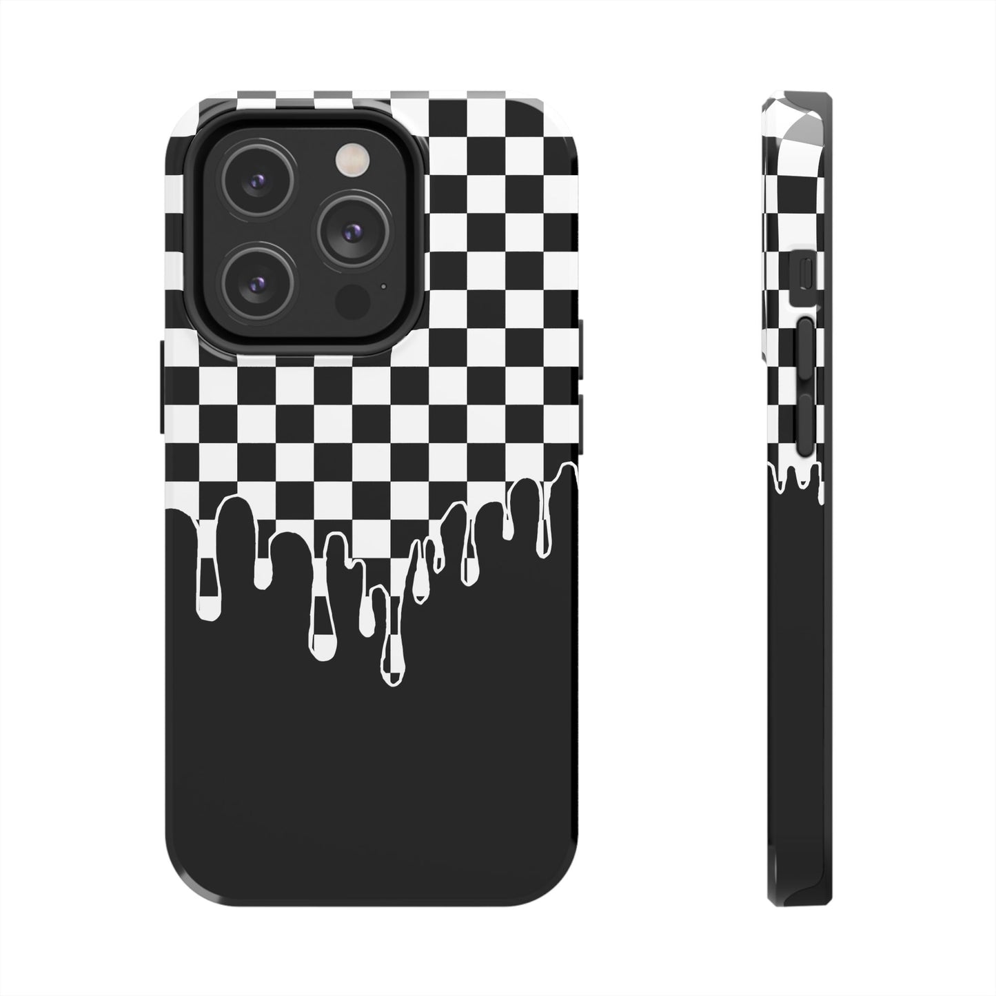 Melting Checkered Tough Case - iPhone 15-11 All Sizes