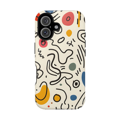 Abstract Doodle Art Phone Case – MagSafe Compatible for iPhone & Samsung Galaxy