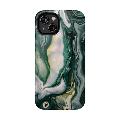 Mystic Forest Marble Swirl Phone Case – MagSafe Compatible for iPhone & Samsung Galaxy