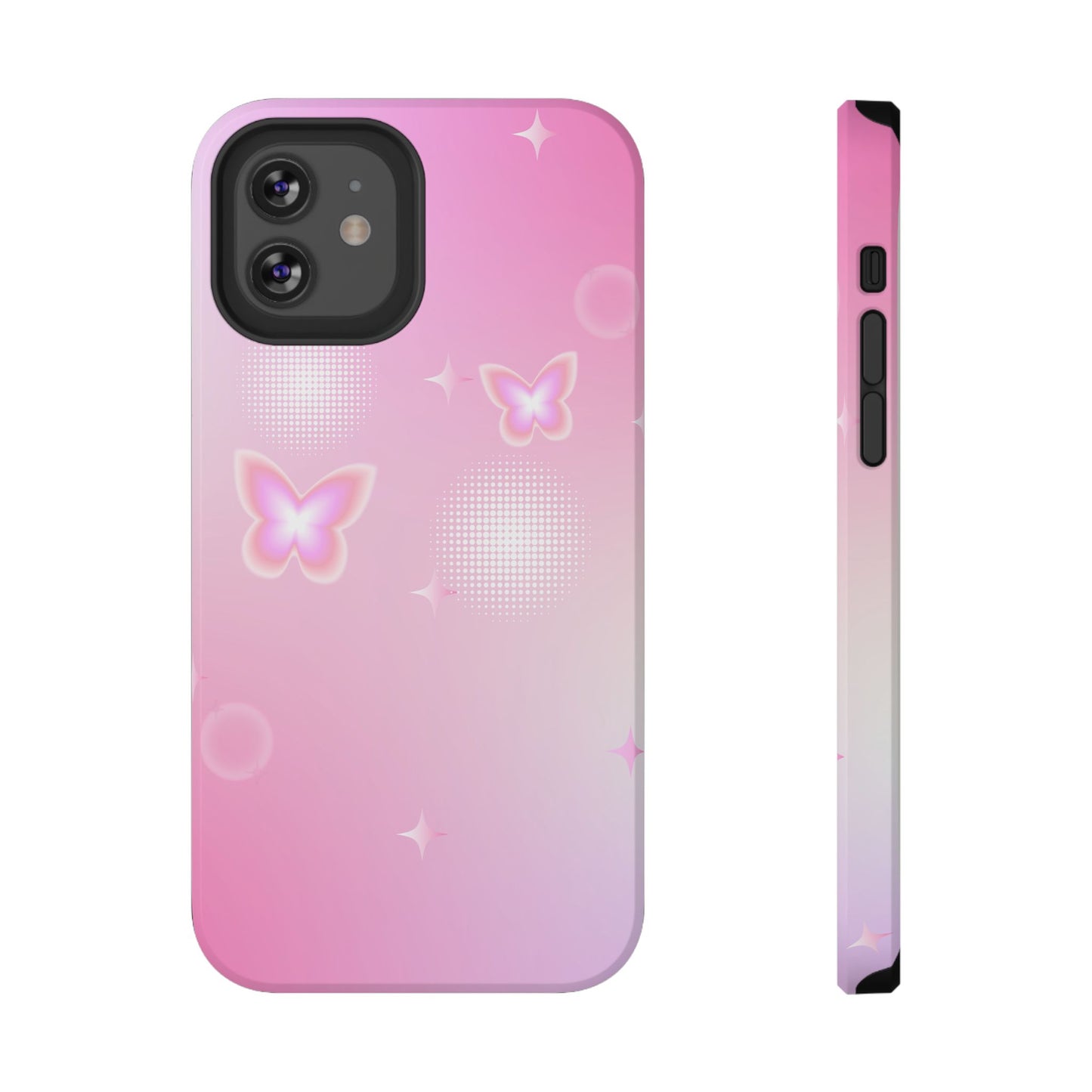 Pink Glow Butterfly Dream Phone Case – MagSafe Compatible for iPhone & Samsung Galaxy