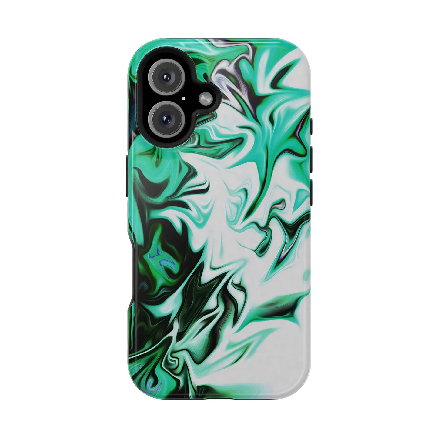 Emerald Green Marble Swirl Phone Case – MagSafe Compatible for iPhone & Samsung Galaxy