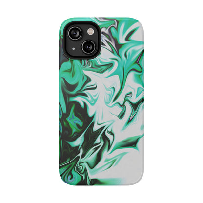 Emerald Green Marble Swirl Phone Case – MagSafe Compatible for iPhone & Samsung Galaxy