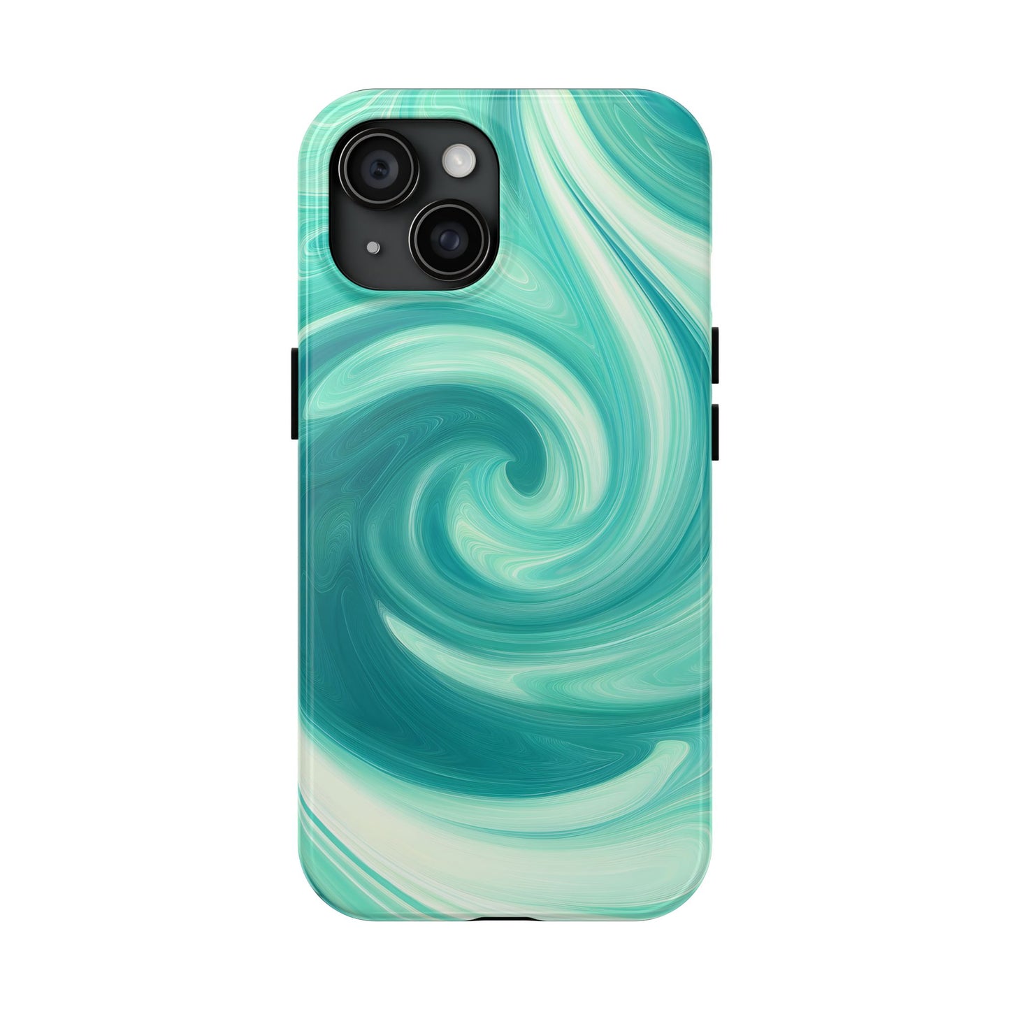 Turquoise Abstract Swirls Tough iPhone Case - iPhone 15-11 All Sizes