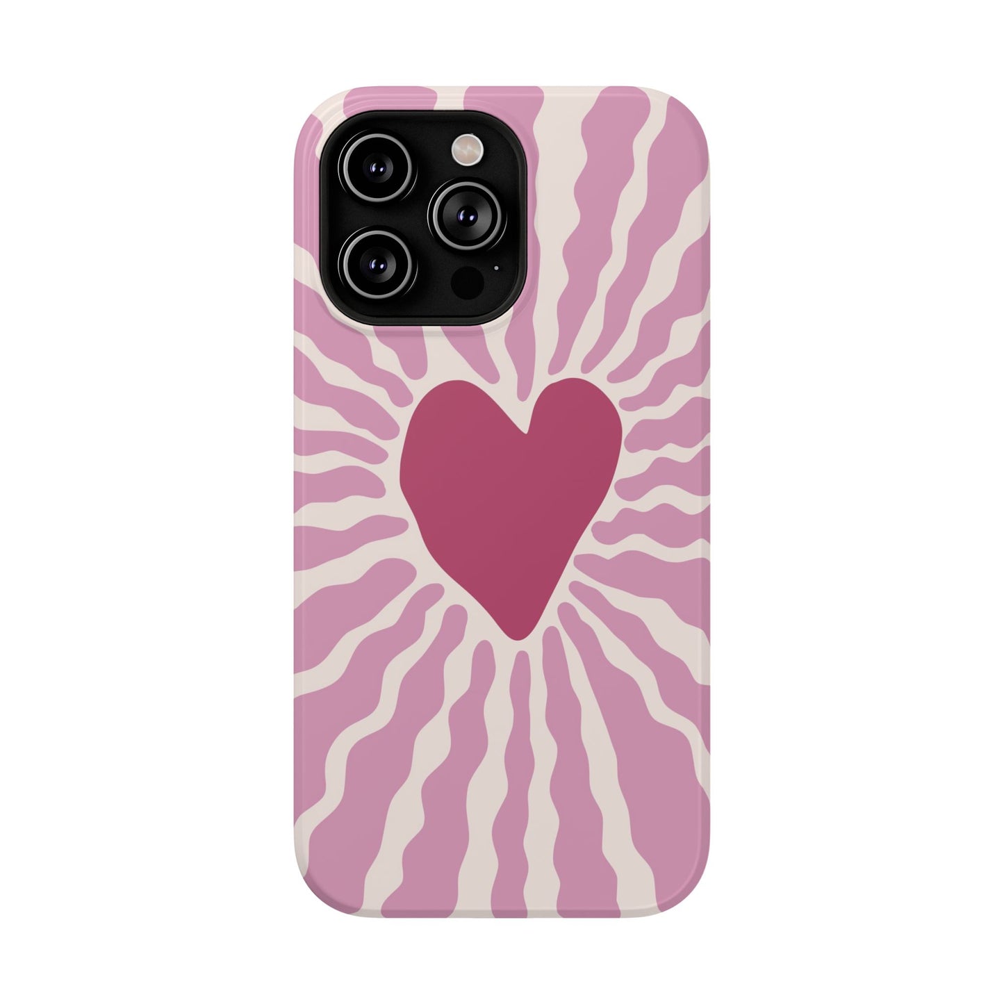 Retro Radiant Heart Phone Case – MagSafe Compatible for iPhone & Samsung Galaxy