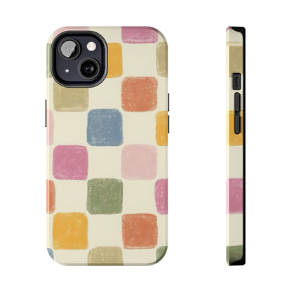 Pastel Checkered Tough Phone Case - iPhone 15-11 All Sizes