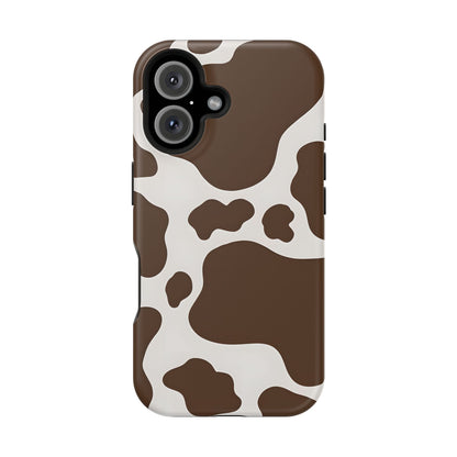 Brown Cow Print Phone Case – MagSafe Compatible for iPhone & Samsung Galaxy
