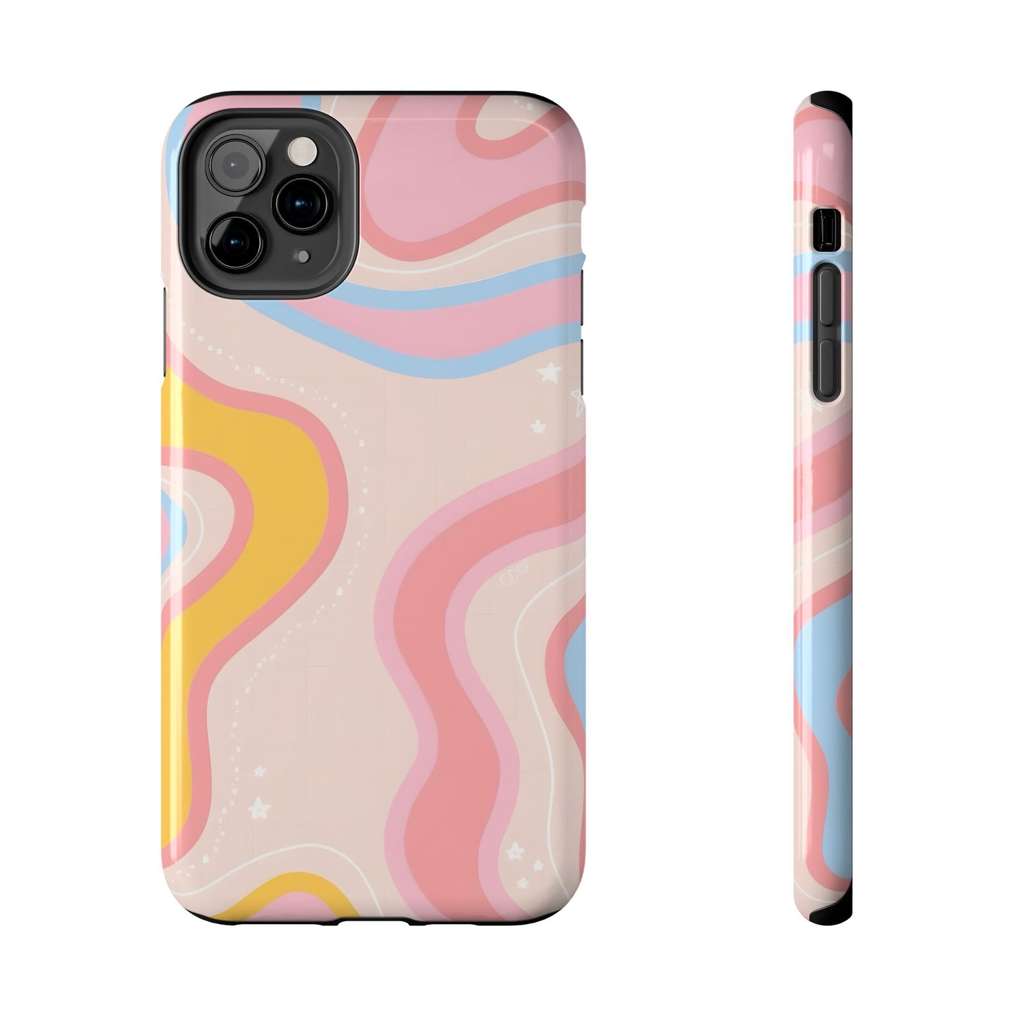 Retro Pastel Swirl iPhone Case – Stylish Design with Enhanced Protection - iPhone 11-16 MagSafe