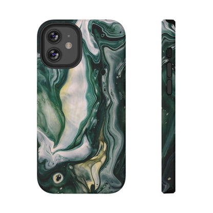 Mystic Forest Marble Swirl Phone Case – MagSafe Compatible for iPhone & Samsung Galaxy
