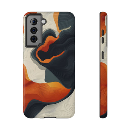 Topographical Abstract Wave Phone Case – MagSafe Compatible for iPhone & Samsung Galaxy