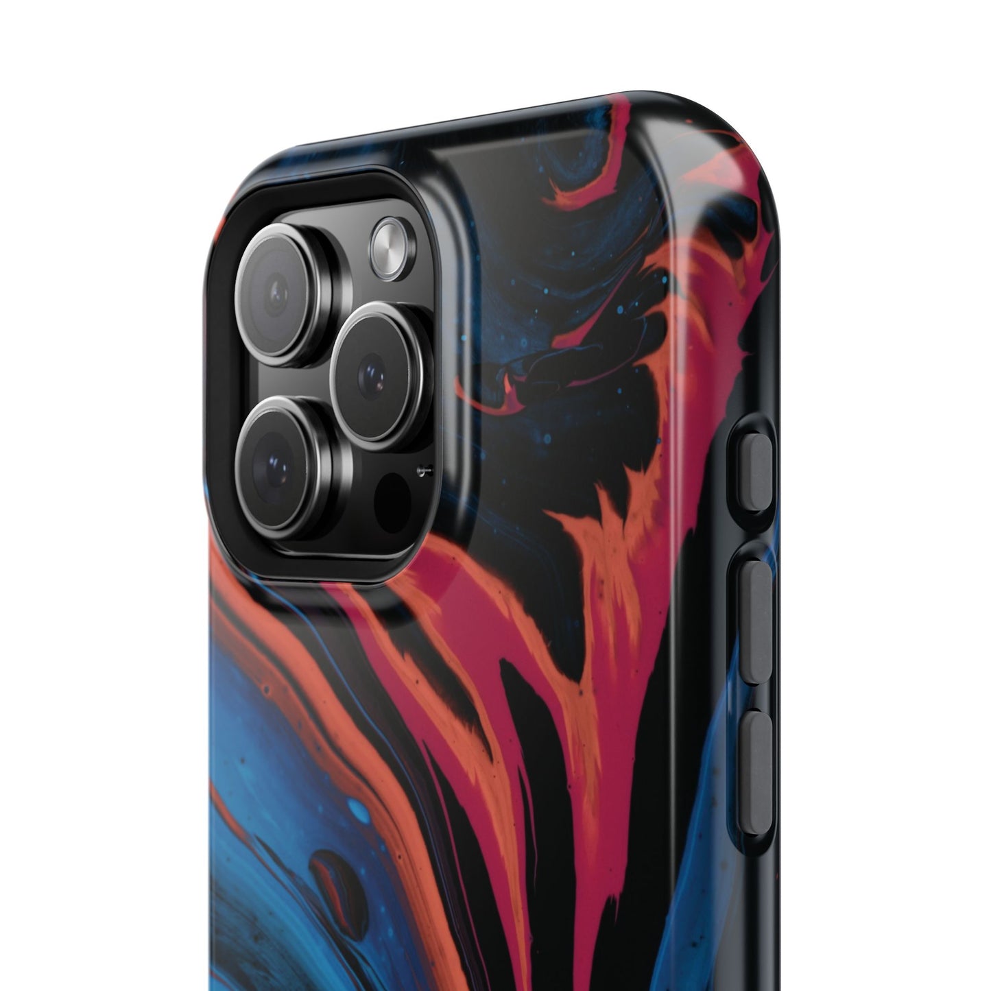 Crimson & Cobalt Fusion Marble Phone Case – MagSafe Compatible for iPhone & Samsung Galaxy