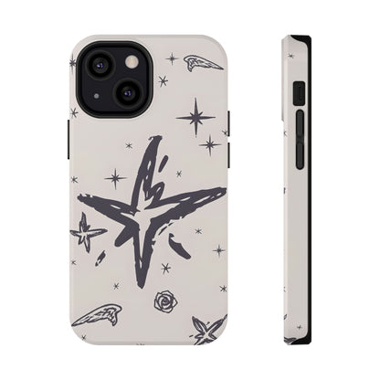 Sketch Star Doodle Phone Case – MagSafe Compatible for iPhone & Samsung Galaxy