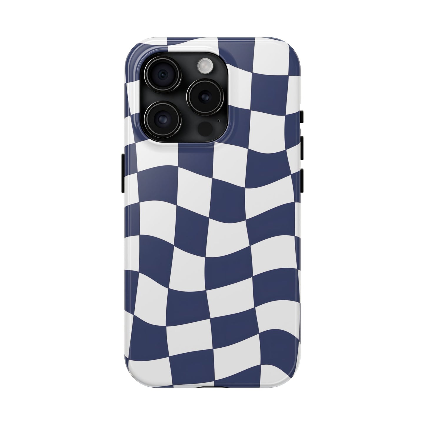 Blue Checkered Tough Phone Case - iPhone 15-11 All Sizes