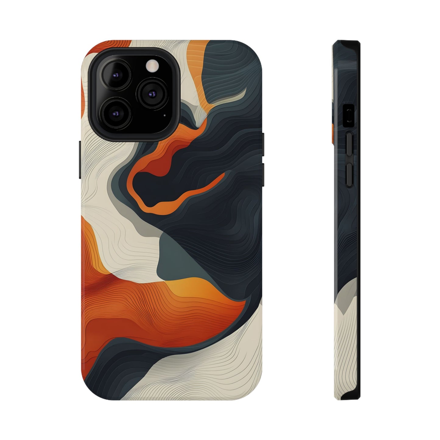 Topographical Abstract Wave Phone Case – MagSafe Compatible for iPhone & Samsung Galaxy