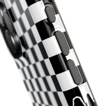 Dripping Checkerboard Phone Case – MagSafe Compatible for iPhone & Samsung Galaxy