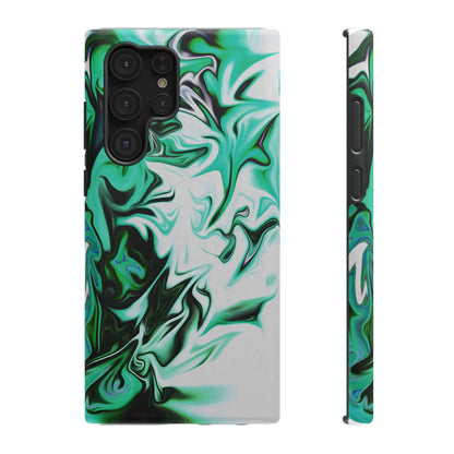 Emerald Green Marble Swirl Phone Case – MagSafe Compatible for iPhone & Samsung Galaxy