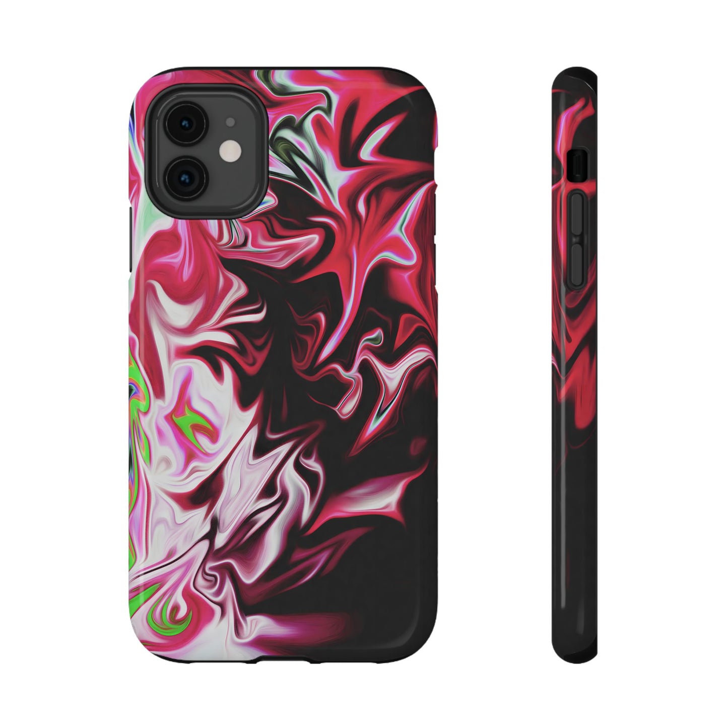 Red & Black Abstract Marble Phone Case – MagSafe Compatible for iPhone & Samsung Galaxy